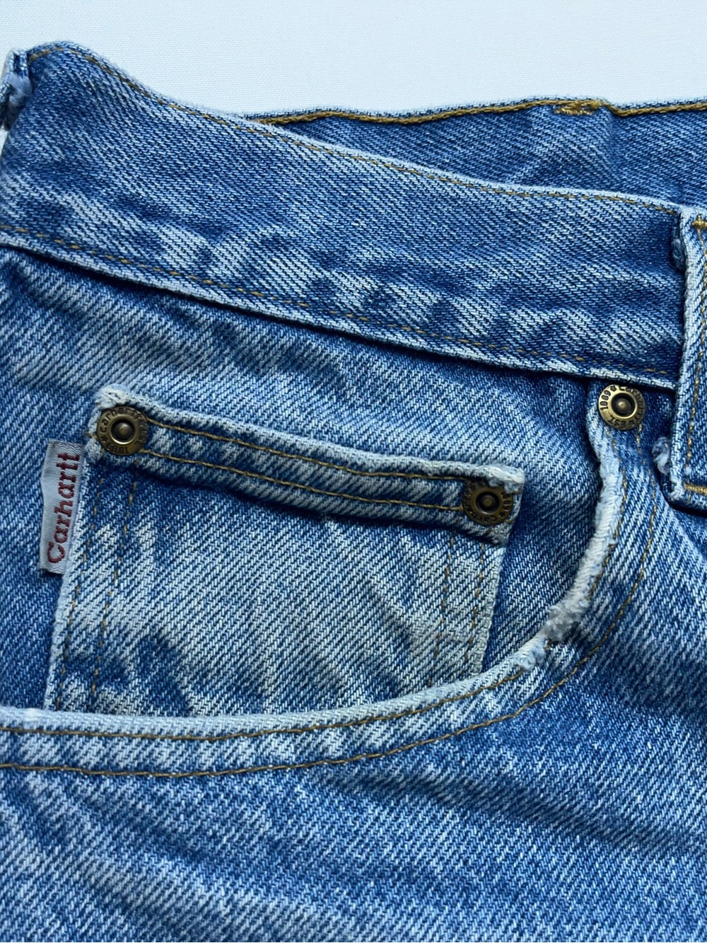 Carhartt B160 DST Blue Jeans Mens Size 40x30 Light Wash Wide Leg Denim - Picture 5 of 13